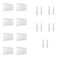 Mod-Fence Mod-Traditional 48' White Traditional Fence Starter Kit with 8 Fence Panels and 10 Post Connectors