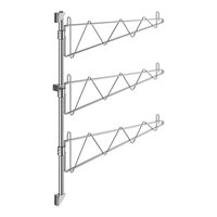 Regency 34" 3-Level Stainless Steel Wall-Mount End Unit Shelf Post with Single Brackets for 24" Deep Shelves - 2/Case