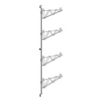 Regency 64" 4-Level Stainless Steel Wall-Mount Middle Shelf Post with Double Brackets for 18" Deep Shelves