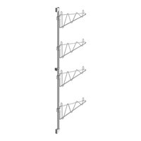 Regency 54" 4-Level Stainless Steel Wall-Mount End Unit Shelf Post with Single Brackets for 14" Deep Shelves - 2/Case