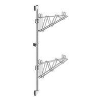 Regency 34" 2-Level Stainless Steel Wall-Mount Middle Shelf Post with Double Brackets for 14" Deep Shelves