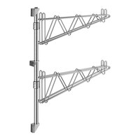 Regency 27" 2-Level Stainless Steel Wall-Mount Middle Shelf Post with Double Brackets for 21" Deep Shelves