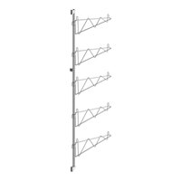 Regency 64" 5-Level Stainless Steel Wall-Mount End Unit Shelf Post with Single Brackets for 18" Deep Shelves - 2/Case