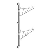 Regency 34" 2-Level Stainless Steel Wall-Mount End Unit Shelf Post with Single Brackets for 14" Deep Shelves - 2/Case