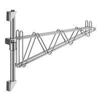 Regency 14" 1-Level Chrome Wall-Mount Middle Shelf Post with Double Bracket for 21" Deep Shelf