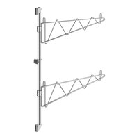 Regency 34" 2-Level Stainless Steel Wall-Mount End Unit Shelf Post with Single Brackets for 24" Deep Shelves - 2/Case