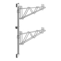 Regency 34" 2-Level Stainless Steel Wall-Mount Middle Shelf Post with Double Brackets for 18" Deep Shelves