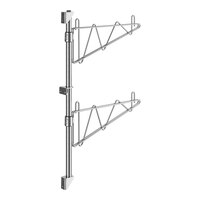 Regency 27" 2-Level Stainless Steel Wall-Mount End Unit Shelf Post with Single Brackets for 14" Deep Shelves - 2/Case