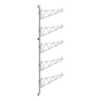 Regency 64" 5-Level Stainless Steel Wall-Mount End Unit Shelf Post with Single Brackets for 21" Deep Shelves - 2/Case