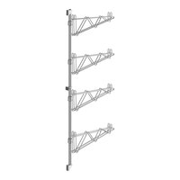 Regency 54" 4-Level Stainless Steel Wall-Mount Middle Shelf Post with Double Brackets for 18" Deep Shelves