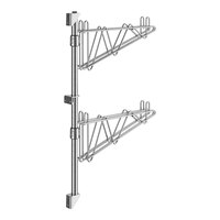 Regency 27" 2-Level Stainless Steel Wall-Mount Middle Shelf Post with Double Brackets for 14" Deep Shelves