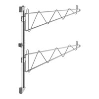 Regency 27" 2-Level Stainless Steel Wall-Mount End Unit Shelf Post with Single Brackets for 24" Deep Shelves - 2/Case