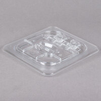 Cambro 60CWL135 Camwear 1/6 Size Clear Polycarbonate FlipLid