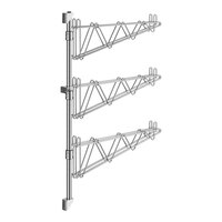 Regency 34" 3-Level Stainless Steel Wall-Mount Middle Shelf Post with Double Brackets for 24" Deep Shelves