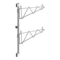 Regency 27" 2-Level Stainless Steel Wall-Mount End Unit Shelf Post with Single Brackets for 18" Deep Shelves - 2/Case