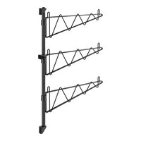 Regency 34" 3-Level Black Epoxy Wall-Mount End Unit Shelf Post with Single Brackets for 21" Deep Shelves - 2/Case