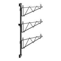 Regency 34" 3-Level Black Epoxy Wall-Mount End Unit Shelf Post with Single Brackets for 18" Deep Shelves - 2/Case