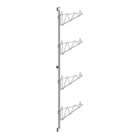 Regency 64" 4-Level Stainless Steel Wall-Mount End Unit Shelf Post with Single Brackets for 14" Deep Shelves - 2/Case