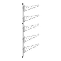 Regency 64" 5-Level Chrome Wall-Mount End Unit Shelf Post with Single Brackets for 24" Deep Shelves - 2/Case