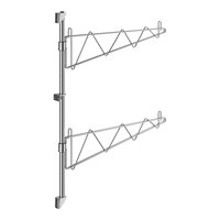 Regency 34" 2-Level Chrome Wall-Mount End Unit Shelf Post with Single Brackets for 24" Deep Shelves - 2/Case