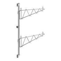 Regency 34" 2-Level Stainless Steel Wall-Mount End Unit Shelf Post with Single Brackets for 21" Deep Shelves - 2/Case