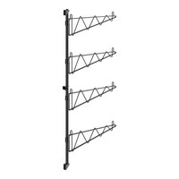 Regency 54" 4-Level Black Epoxy Wall-Mount End Unit Shelf Post with Single Brackets for 21" Deep Shelves - 2/Case