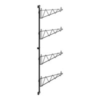 Regency 64" 4-Level Black Epoxy Wall-Mount End Unit Shelf Post with Single Brackets for 21" Deep Shelves - 2/Case