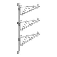 Regency 34" 3-Level Stainless Steel Wall-Mount Middle Shelf Post with Double Brackets for 18" Deep Shelves