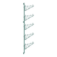 Regency 64" 5-Level Green Epoxy Wall-Mount End Unit Shelf Post with Single Brackets for 14" Deep Shelves - 2/Case