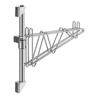 Regency 14" 1-Level Stainless Steel Wall-Mount Middle Shelf Post with Double Bracket for 14" Deep Shelf