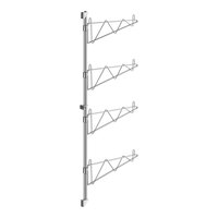 Regency 54" 4-Level Stainless Steel Wall-Mount End Unit Shelf Post with Single Brackets for 18" Deep Shelves - 2/Case