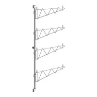 Regency 54" 4-Level Chrome Wall-Mount End Unit Shelf Post with Single Brackets for 24" Deep Shelves - 2/Case