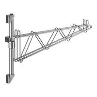 Regency 14" 1-Level Chrome Wall-Mount Middle Shelf Post with Double Bracket for 24" Deep Shelf