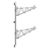 Regency 34" 2-Level Stainless Steel Wall-Mount Middle Shelf Post with Double Brackets for 24" Deep Shelves