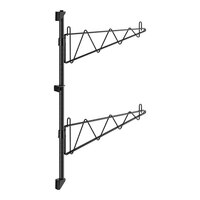 Regency 34" 2-Level Black Epoxy Wall-Mount End Unit Shelf Post with Single Brackets for 21" Deep Shelves - 2/Case