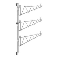 Regency 34" 3-Level Stainless Steel Wall-Mount End Unit Shelf Post with Single Brackets for 21" Deep Shelves - 2/Case