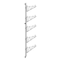 Regency 64" 5-Level Stainless Steel Wall-Mount End Unit Shelf Post with Single Brackets for 14" Deep Shelves - 2/Case