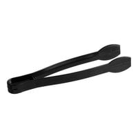Visions 9" Black Polystyrene Flat Grip Ridged Tongs - 48/Case