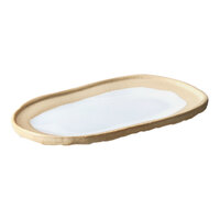 Nosse by Fortessa Ubuntu 4 3/4" x 2 13/16" Aura Oval Stoneware Platter 8600.UBUN.AR.19 - 4/Case