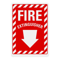 Lavex 14" x 10" Non-Reflective Aluminum "Fire Extinguisher" Safety Sign with Down Arrow