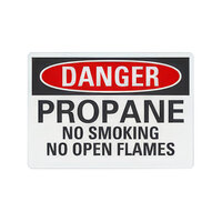 Lavex Non-Reflective Plastic "Danger / Propane / No Smoking / No Open Flames" Safety Sign