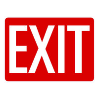 Lavex 14" x 10" Red Engineer-Grade Reflective Adhesive Vinyl "Exit" Safety Label with White Lettering