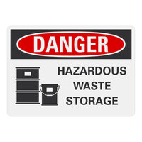 Lavex Non-Reflective Plastic "Danger / Hazardous Waste Storage" Safety Sign