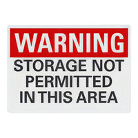 Lavex Non-Reflective Plastic "Warning / Storage Not Permitted In This Area" Safety Sign