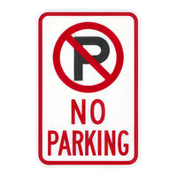 Lavex 18" x 12" Reflective Aluminum "No Parking" Safety Sign