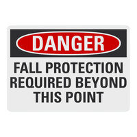 Lavex Engineer-Grade Reflective Aluminum "Danger / Fall Protection Required Beyond This Point" Safety Sign