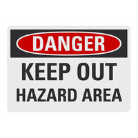 Lavex Non-Reflective Aluminum "Danger / Keep Out / Hazard Area" Safety Sign