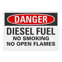 Lavex Non-Reflective Plastic "Danger / Diesel Fuel / No Smoking / No Open Flames" Safety Sign