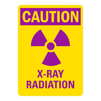 Lavex Non-Reflective Aluminum "Caution / X-Ray Radiation" Safety Sign