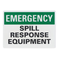 Lavex Non-Reflective Plastic "Emergency / Spill Response Equipment" Safety Sign